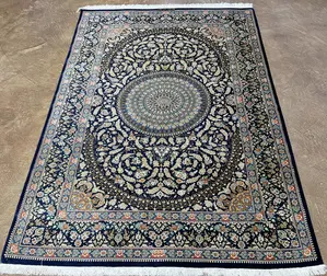 Vintage Navy Persian Silk Ghom 4