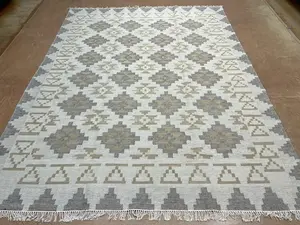 New Ivory India Modern Dhurrie Pyra 8