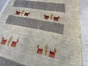 New Ivory Persian Gabbeh 2'-6"x4'