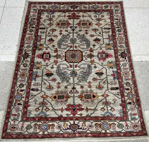 New Ivory Afghanistan Aryana Modern Tribal 4' X 6'