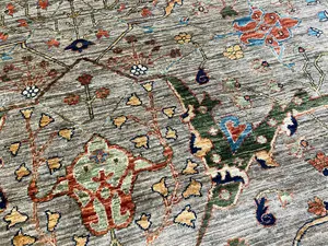 New Grey Afghanistan Faryab Garrus Bijar 6' X 9'