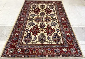 New Ivory Afghanistan Kazak 6' X 9'