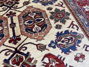 New Ivory Afghanistan Kazak 6' X 9'