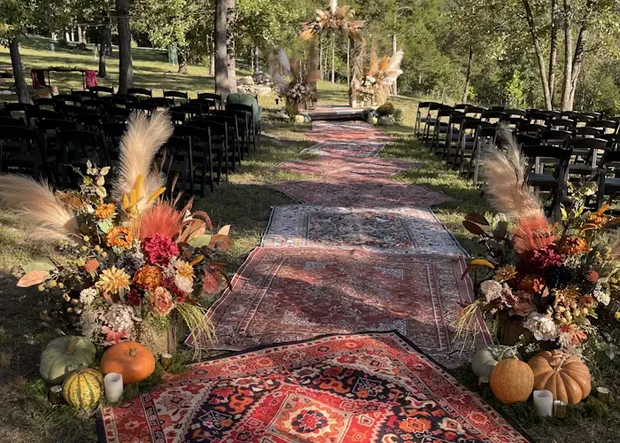 Bohemian wedding rug rentals by Asian Trade Rug Company