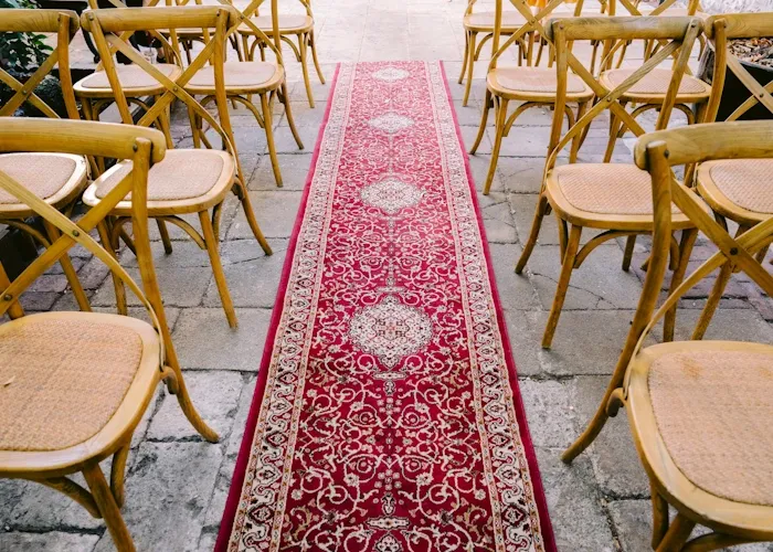 Bohemian wedding rug rentals by Asian Trade Rug Company