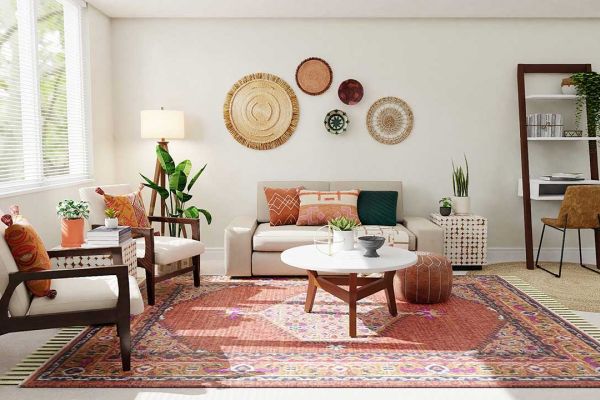 Living room with rug